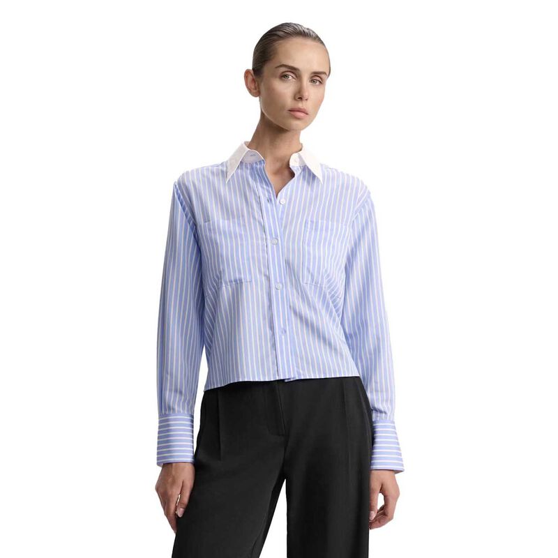 SABA Riley Striped Ls Cropped Shirt image number 0